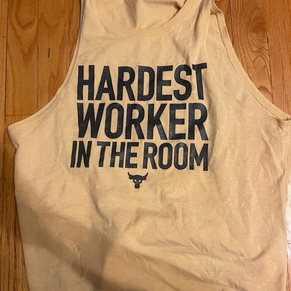 Project rock hardest worker in the room tank top. Size small